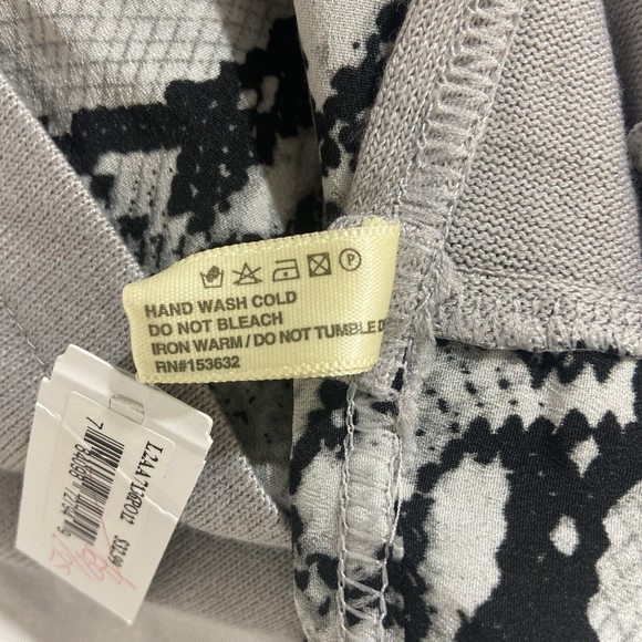 Popover Shawl One Size Gray Animal Print Trim Stretch Convertible KAT + Bryn - Picture 5 of 5